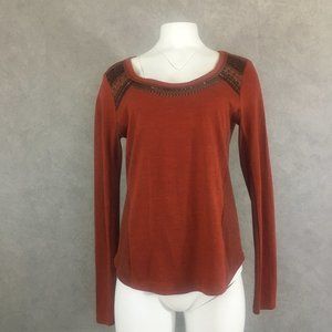 Miss Me long sleeves sequined henley top